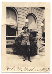E. W. Bertner in Military Uniform Outside a Building by Ernest William Bertner (1889-1950)