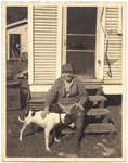 E. W. Bertner in Hunting Attire with a Dog by Ernest William Bertner (1889-1950)