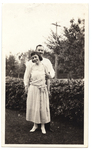 E. W. Bertner and Julia Bertner Posing in Front of a Hedge by Ernest William Bertner (1889-1950)
