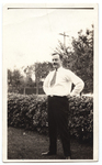 E. W. Bertner Posing in Front of a Hedge by Ernest William Bertner (1889-1950)