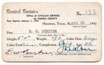 Memorabilia; Registration Certificates, Driver's License; Business Cards and Rail Passes; 1942-1951 by Ernest William Bertner (1889-1950)