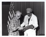 Drs. Hilde Bruch and Michael E. DeBakey with Award by Hilde Bruch 1904-1985
