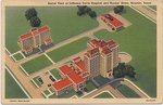 Aerial View of Jefferson Davis Hospital and Nurses' Home, Houston, Texas by C. T. Art Colortone