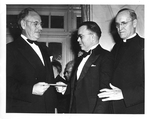 E. W. Bertner, Leland Anderson, and Bishop Quinn at The TMC Dedicatory Dinner by John P. McGovern Historical Collections & Research Center