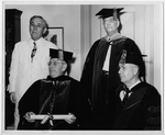 E. W. Bertner In Academic Regalia with Hugh Roy Cullen, Dr. W. H. Moursund, and Dr. W. R. White