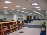Library Interior with Bookshelves Another Angle