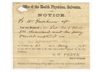 Notice To Clean/Sanitize Property Issued By The office of The Health Physician In Galveston, TX by George W. Peete