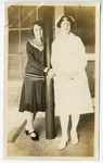 Two Women Standing Side by Side, One in Nurse Uniform by Lucille Baird Rogillo (1903-1992)