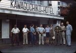 5 Group On Arrival At Kawaguchi Hotel by Masamichi Suzuki (1918-2014)