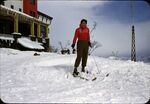 No Caption [Woman In Red Sweater On Skis]
