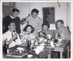 Group with Refreshments by Atomic Bomb Casualty Commission