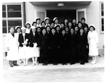 Student Nurses in Front of the Hiroshima Red Cross Hospital by Atomic Bomb Casualty Commission