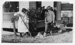 Mr. S. H. Spencer and Emmeline Renis breaking ground for new addition to the Tuberculosis Clinic