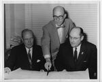 Robert V. Moise Aubrey Calvin and Henry A. Stubee Studying Building Plans by San Jacinto Lung Association