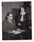 Houston Anti-Tuberculosis League's 1942 Christams Seal Sale chairman Gorge D. Wilson and E. Renis