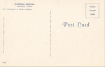 Madonna Hospital, Denison, TX (Back) by Color Craft Post Cards, Dallas, Texas