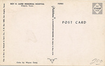 Roy H, Laird Memorial Hospital, Kilgore, TX (Back) by Colorpicture Publishers, Inc., Boston, Mass.
