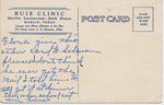 Buie Clinic, Marlin Sanitarium - Bath House, Marlin, TX (Back) by Curt Teich & Co.