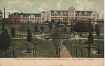Milam Square (Santa Rosa Hospital in background) San Antonio, TX (Front) by Adolph Ballgoe Pub. Co.