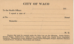City of Waco, Waco, TX (Front) by John P. McGovern Historical Collections & Research Center